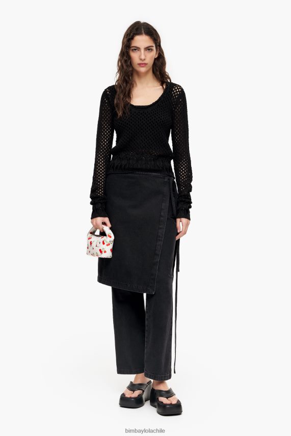 Bimba Y Lola suéter ajustado de punto abierto PT6884387 ropa negro