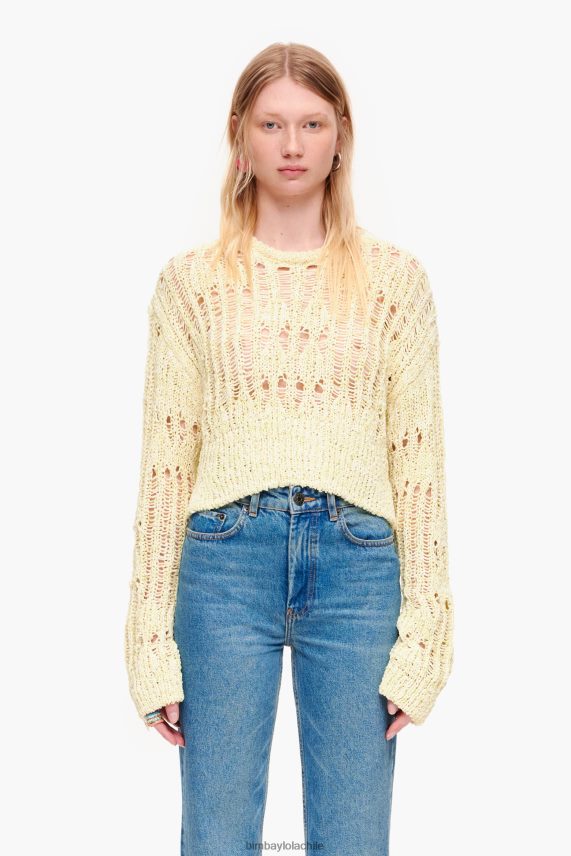 Bimba Y Lola suéter calado PT6884385 ropa verde lima