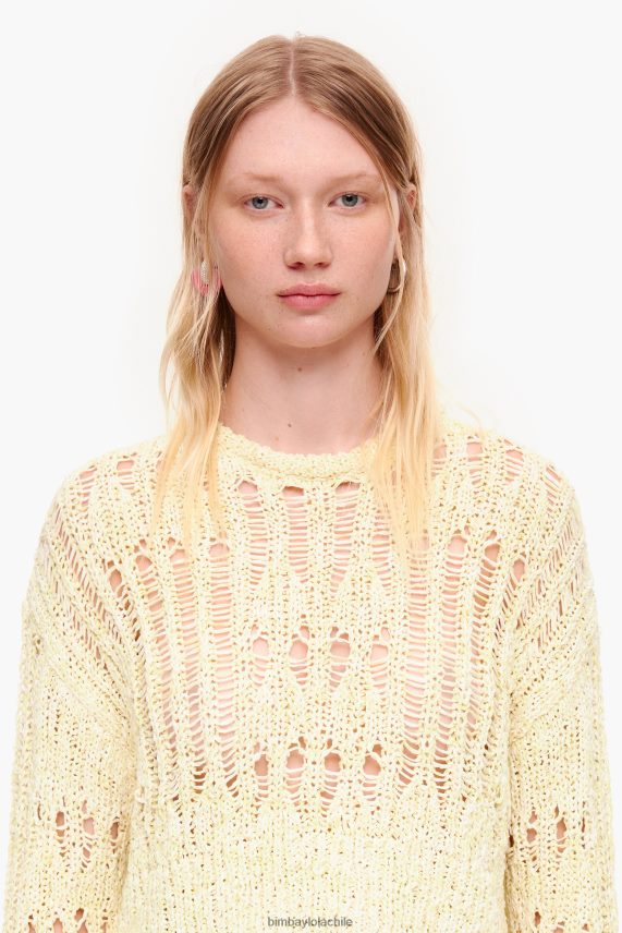 Bimba Y Lola suéter calado PT6884385 ropa verde lima