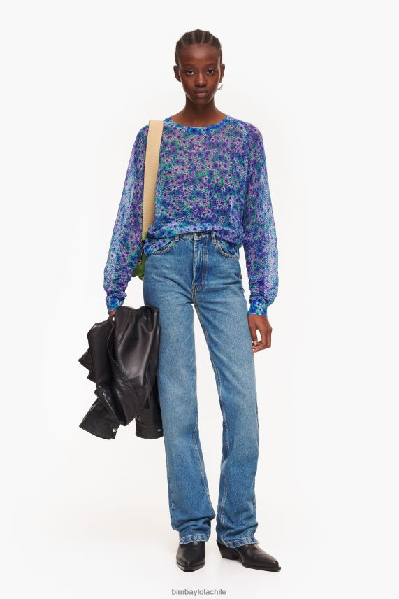 Bimba Y Lola suéter de lino con estampado completo PT6884365 ropa flores