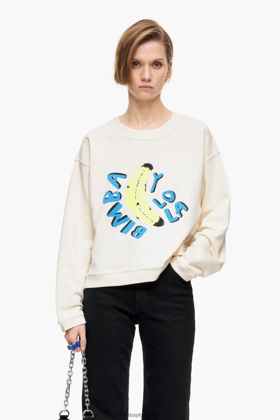 Bimba Y Lola sudadera boxy logo banana PT6884495 ropa Marfil