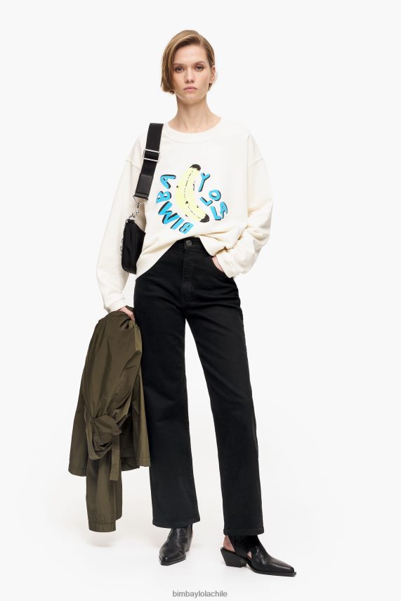 Bimba Y Lola sudadera boxy logo banana PT6884495 ropa Marfil