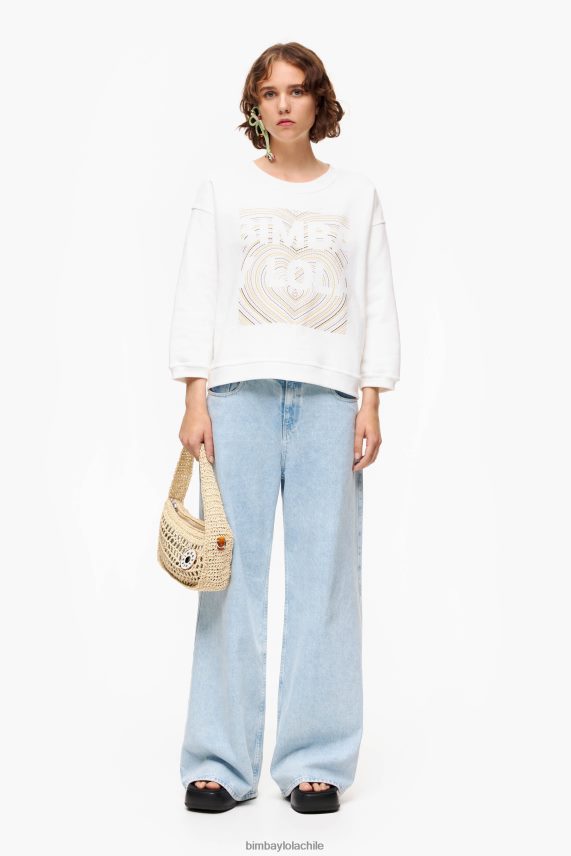 Bimba Y Lola sudadera con estampado del logo PT6884503 ropa Marfil