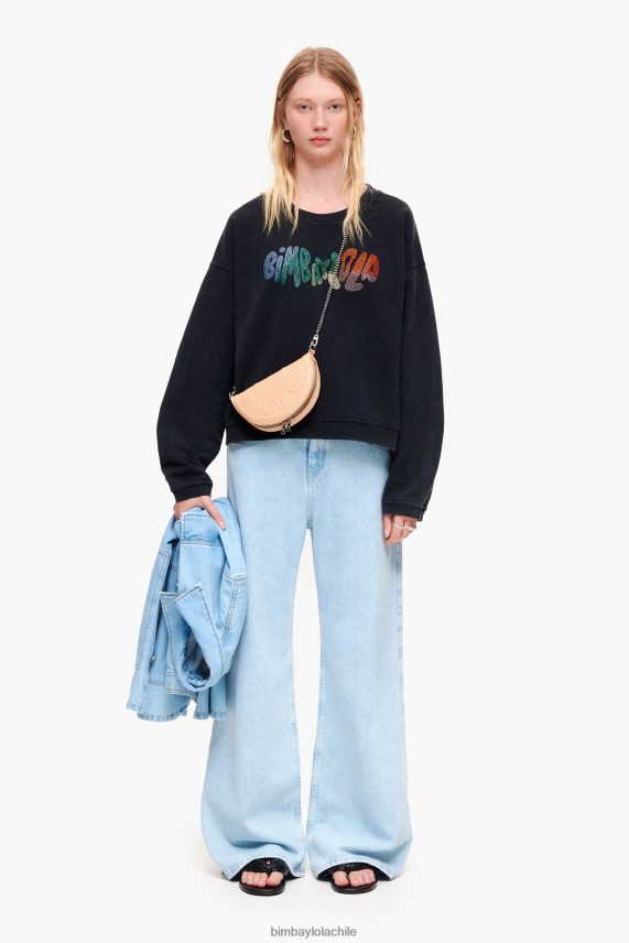 Bimba Y Lola sudadera con logo cuadrado PT6884497 ropa negro