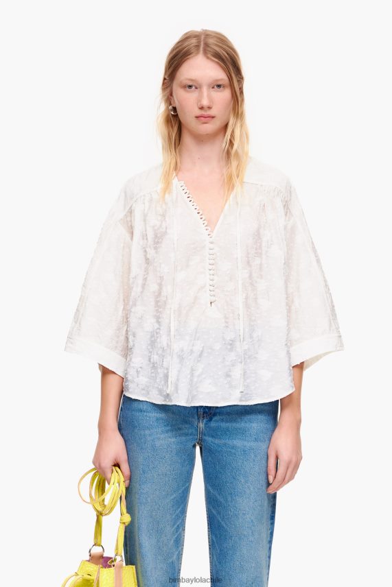 Bimba Y Lola blusa corta de jacquard PT6884325 ropa floral