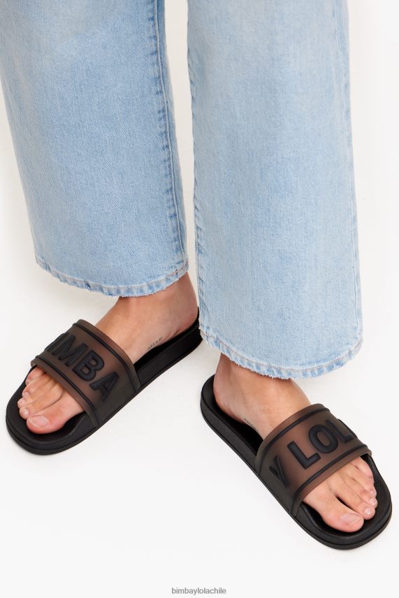 Bimba Y Lola chanclas con logo deslizable PT6884590 guerra de pies negro