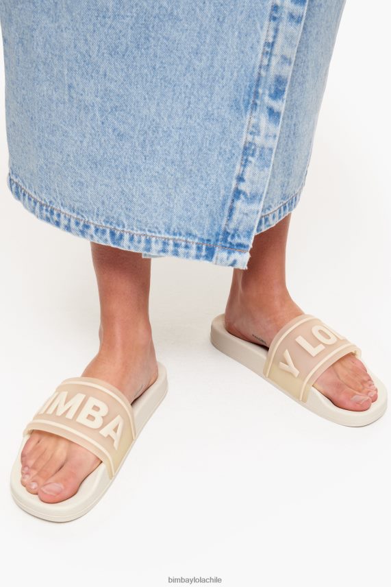 Bimba Y Lola chanclas con logo deslizable PT6884591 guerra de pies blanco