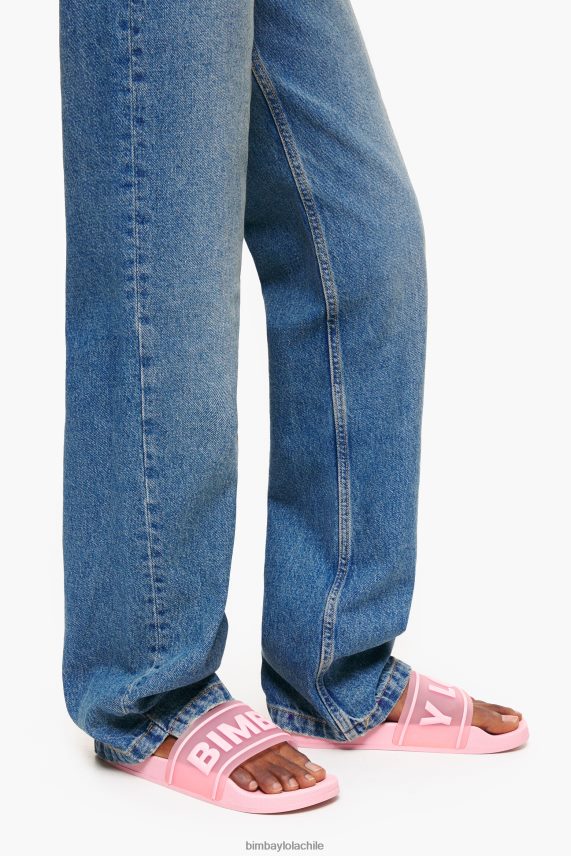 Bimba Y Lola chanclas con logo deslizable PT6884592 guerra de pies rosa