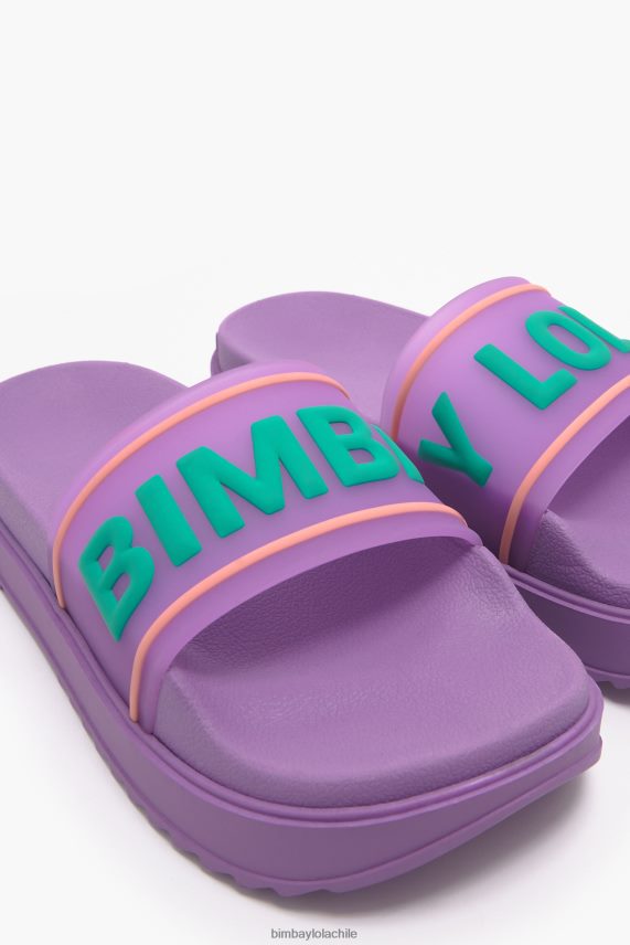 Bimba Y Lola chanclas con plataforma y logo PT6884588 guerra de pies lila