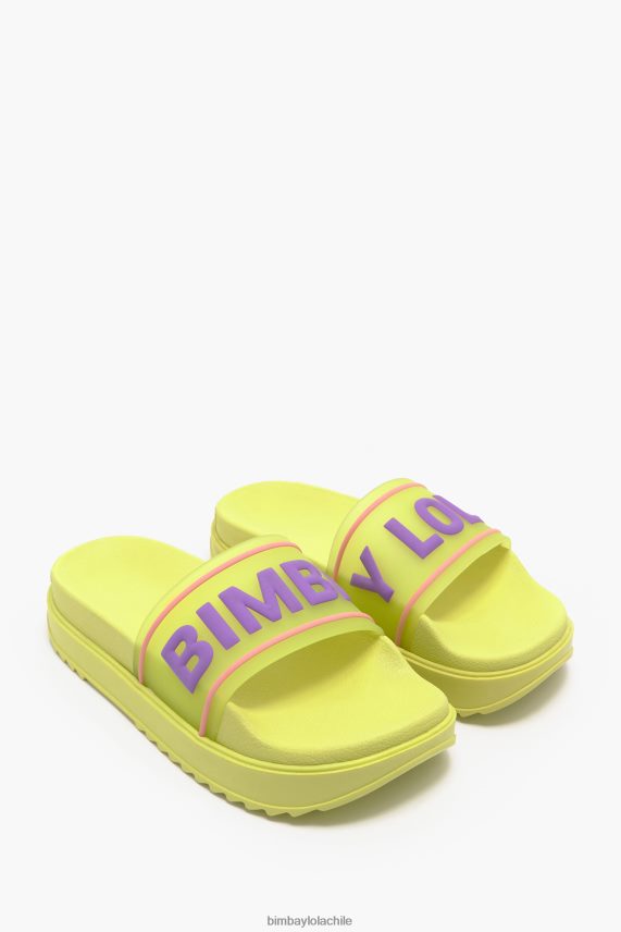 Bimba Y Lola chanclas con plataforma y logo PT6884589 guerra de pies amarillo