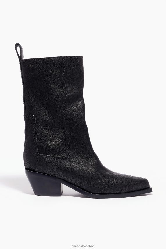 Bimba Y Lola bota vaquera de cuero PT6884601 guerra de pies negro