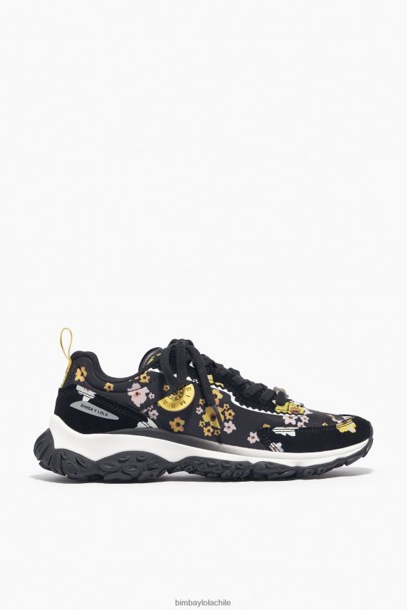 Bimba Y Lola zapatilla runner flores acrilicas pulpo PT6884544 guerra de pies negro